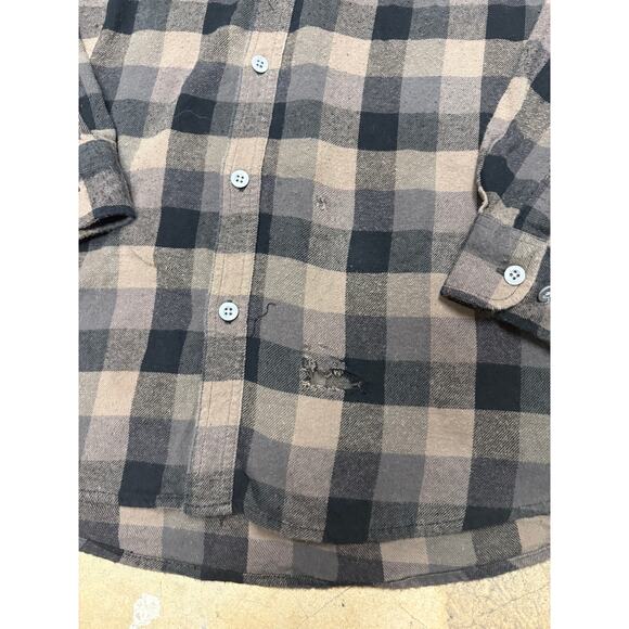 Wolverine Buffalo Plaid Flannel Shirt Men’s XL Black/Taupe Workwear Long Sleeve - Picture 9 of 16
